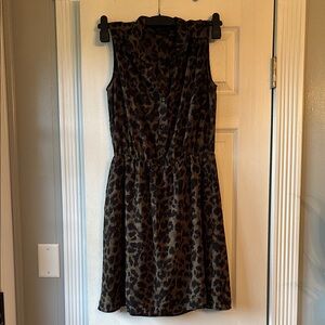 Leopard Print Sleeveless Dress